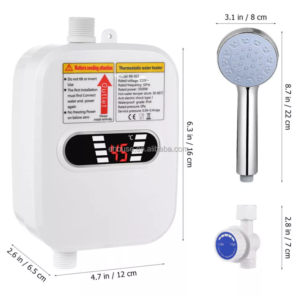 CHAUFFE-EAU NUMÉRIQUE AVEC DOUCHETTE