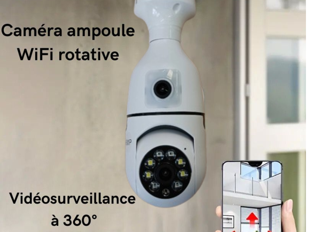 Caméra Ampoule Wi-Fi E27 Rotative 360°