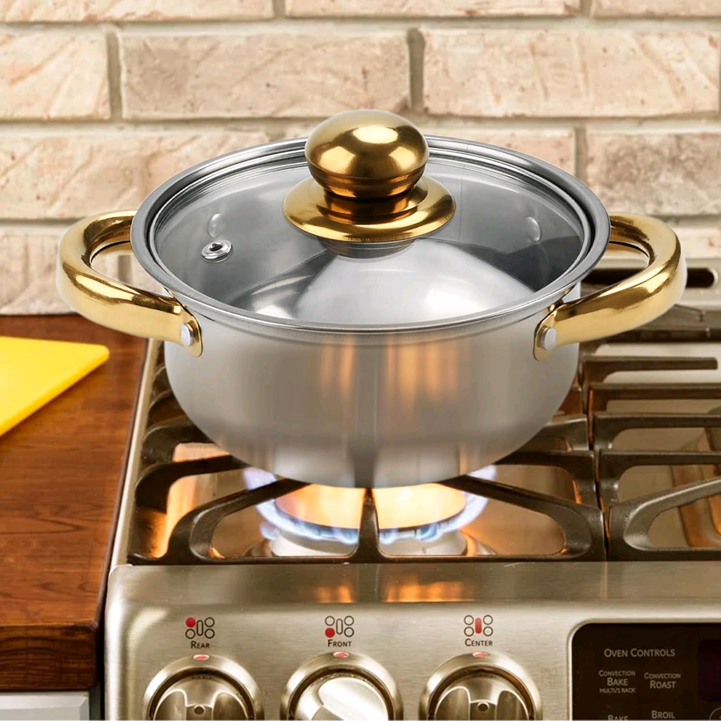 Casseroles inox dorées de 5 Pièces