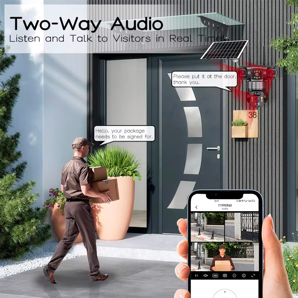 Caméra de Surveillance Solaire 12MP 11ᵉ Génération